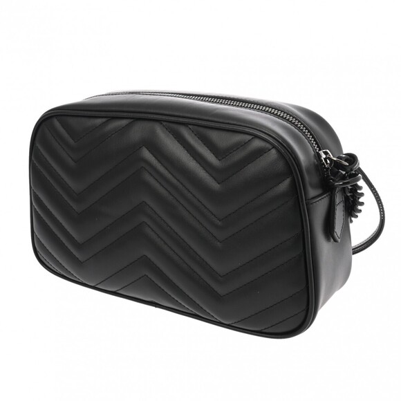 Gucci GG Marmont Quilted Shoulder Bag All Black Leather - Picture 2 of 9